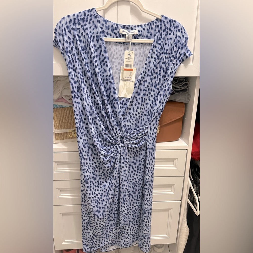 Tommy Bahama Clara Lagoon Leopard SS dress size small